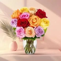 Buy Mixed Roses in a Vase