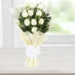 Order Online White Roses Bunch