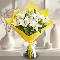 Send Online White Lilies Bouquet
