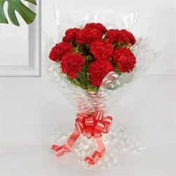 Buy Online Red Carnations Bouquet