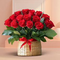 Buy Online Dutch Roses Basket