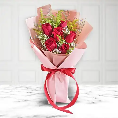 Enigmatic Red Roses Bouquet 