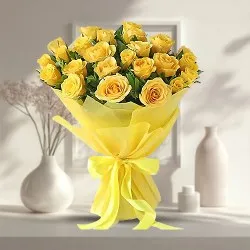 Online delivery of Yellow Roses Bouquet to India