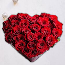 Heart Shaped Arrangement of Dutch Roses