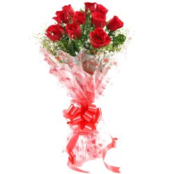 10 Red Rose Birthday Gift Bouquet