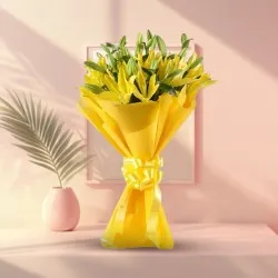 Deliver Yellow Lilies Bouquet