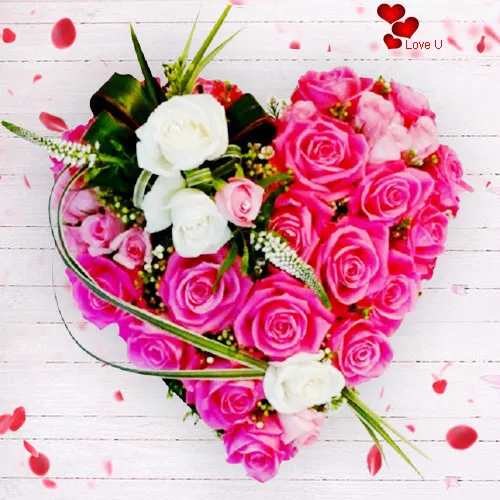 Admirable Heart Shape Rose Arrangement