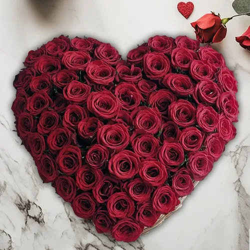 Admirable Heart Shape Arrangement of 200 Red Roses