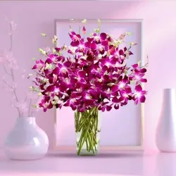 Deliver Orchids in Glass Vase Online