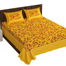 Trendy Jaipuri Print Double Bed Sheet with Pillow Cover