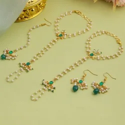 Stylish Pearl  N  Green Hand Accessory