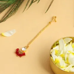 Stylish Red Stone  N  Pearl Tikka