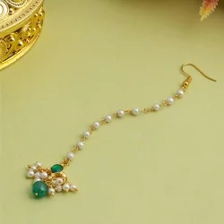 Sophisticated Pearl  N  Gold Maang Tikka