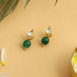 Lush Green Gemstone Hoops