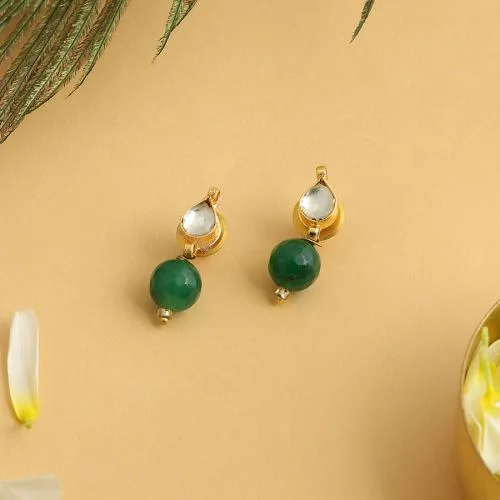 Lush Green Gemstone Hoops