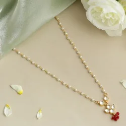 Luxe Pearl  N  Maroon Drop Necklace