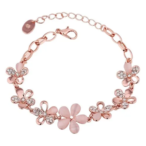 Gorgeous Floral Rose Gold Crystal Bracelet