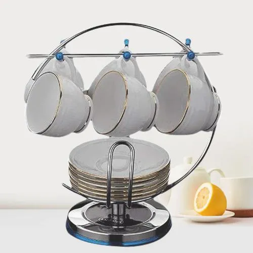 Stunning Cup N Saucer Stainless Steel Stand from Bridge2Shopping