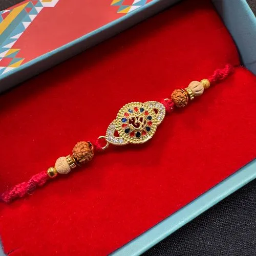 Artistic OM Rakhi Gift Set