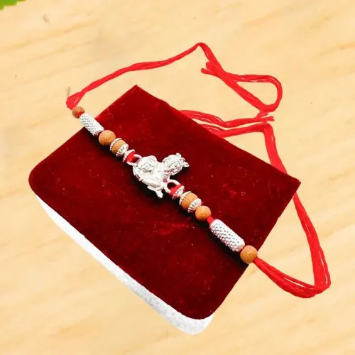 Precious Silver Krishna Rakhi Gift