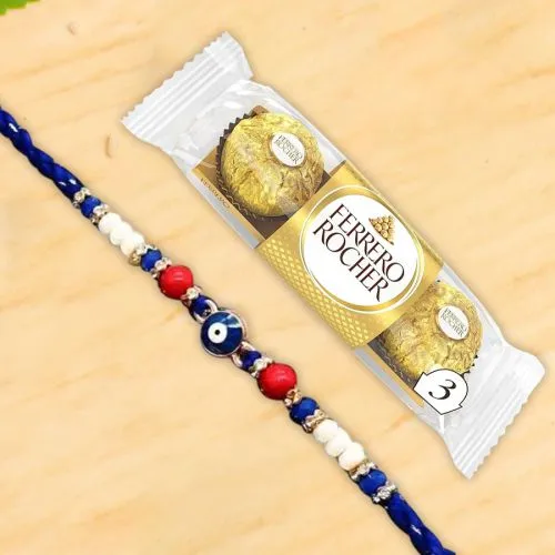 Festive Evil Eye Rakhi & Rocher Combo