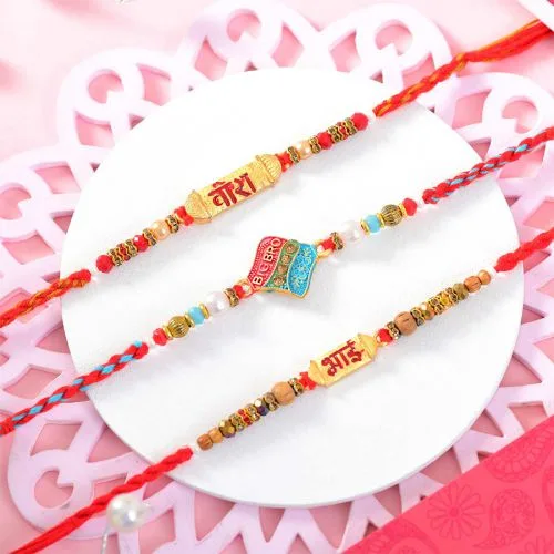 Charming Three Bhai Rakhi Set