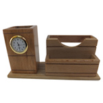 Laudable Wooden Pen Stand and Clock Set Laudable Wooden Pen Stand and Clock Set