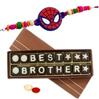 Best Brother Chocolate Pack (18 pcs) with Spiderman Rakhi and Roli Tilak Chawal Best Brother Chocolate Pack (18 pcs) with Spiderman Rakhi and Roli Tilak Chawal