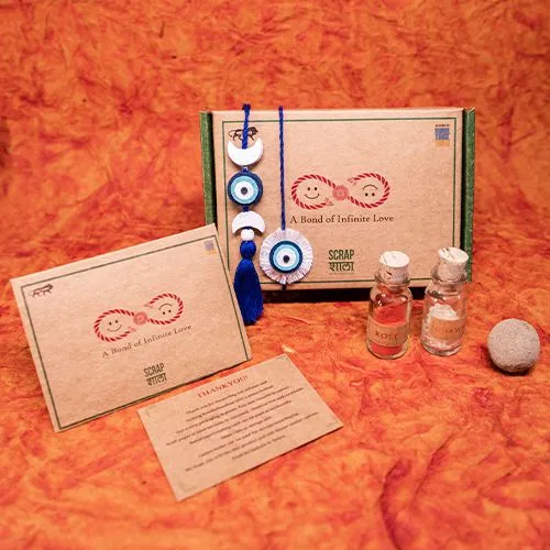 Elegant Nazarbattu Lumba Rakhi Set