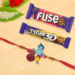 Divine Krishna Rakhi with Cadbury Chocolates Bar