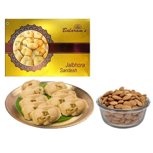 Jolbhora Sandesh from Balaram Mullick with Crunchy Almonds