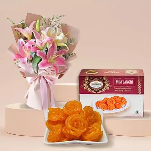Lilies  N  Jangiri Delight Combo