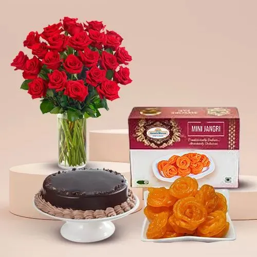 Stunning Roses N Sweet Indulgence