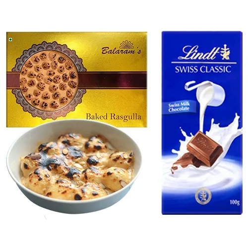 Baked Rasgulla from Balaram Mullick with Lindt Excellence Chocolate