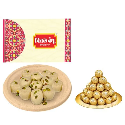 Jumbo Pedha from Chitale Bandhu Mithaiwale with Ferrero Rocher	