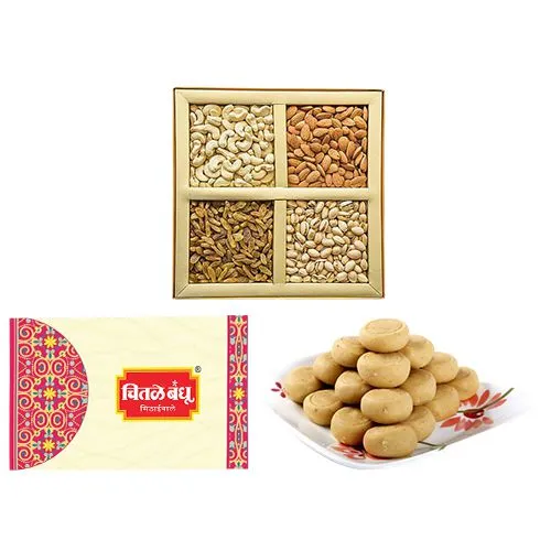 Sakhari Pedha from Chitale Bandhu Mithaiwale with Assorted Dry Fruits