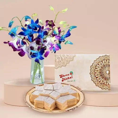 Orchid Elegance with Kaju Katli