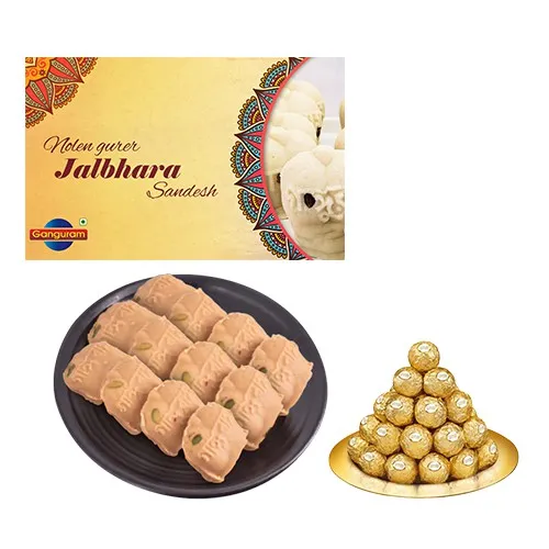 Nolen Gurer Jalbhara Sandesh from Ganguram with Ferrero Rocher