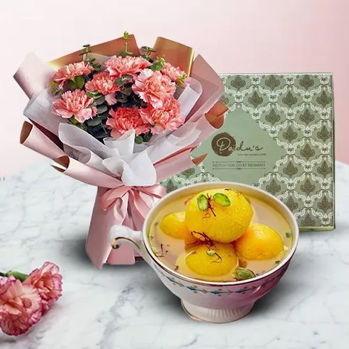 Pink Carnations  N  Raj Bhog Combo