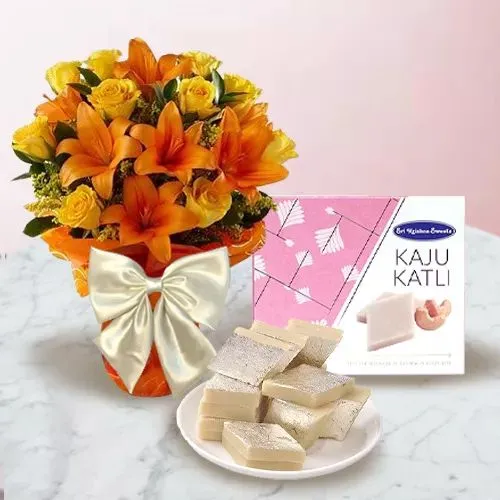 Floral Delight  N  Kaju Katli Treat