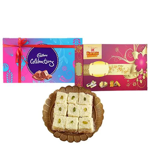 Malai Barfi from Karachi Sweet Mart with Cadbury Celebration