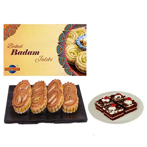 Baked Badam Jalebi from Ganguram with Chocolate Pastry