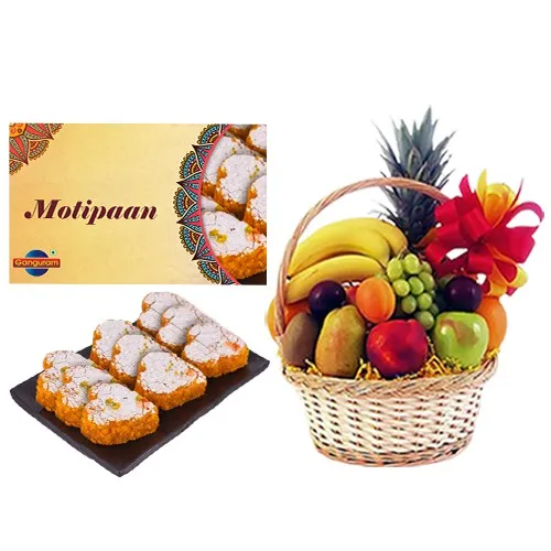 Motipaan from Ganguram with Fresh Fruit Basket