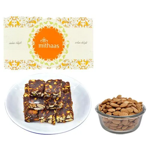 Dry Fruits Barfi from Mithas Delicious Sweets with Crunchy Almonds