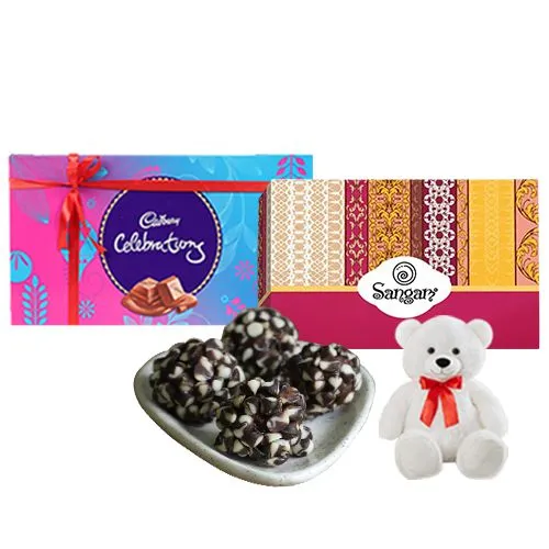 Kaju Chocotwin from Sangam Sweets with Teddy N Cadbury Celebration