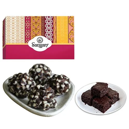 Kaju Chocotwin from Sangam Sweets with Brownie	