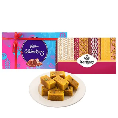 Mysore Pak from Sangam Sweets with Cadbury Celebration