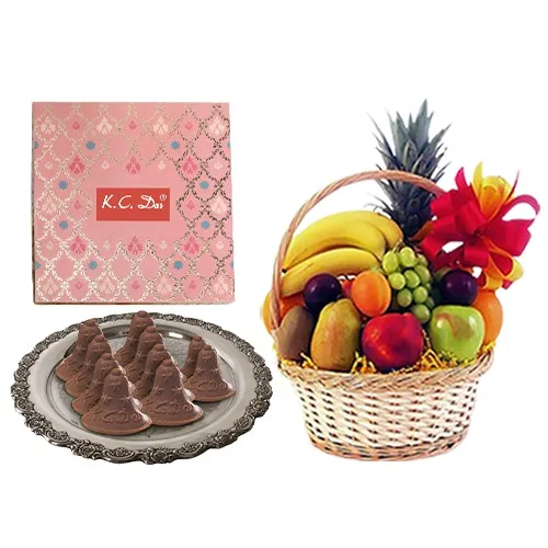 Choc-O-Bell from K.C.Das with Fresh Fruit Basket
