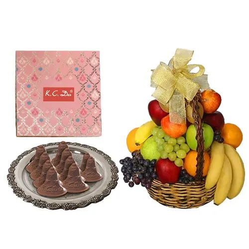 Choc-O-Bell from K.C.Das with Fresh Fruit Basket