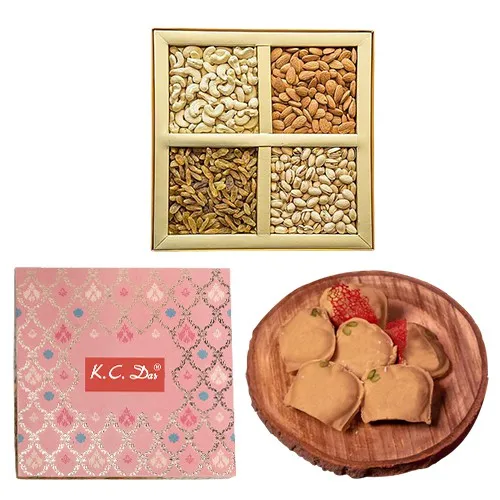 Nolen Gurer Jalbhora from K.C.Das with Assorted Dry Fruits